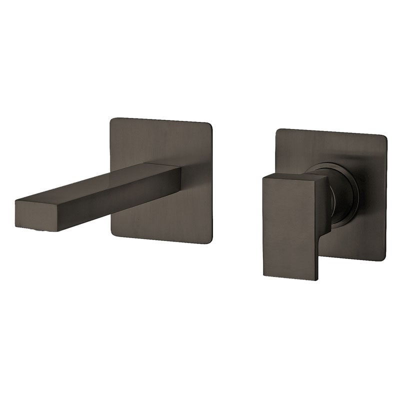 Mitigeur lavabo mural encastré 2 trous DAX bec 250mm PVD Noir Brossé