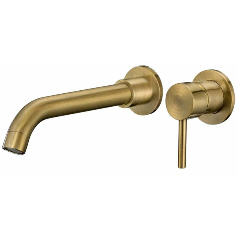 Valaz - Mitigeur lavabo mural à encastrer brampton or ancien