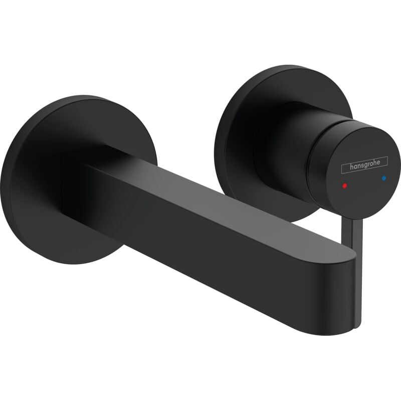 Hansgrohe - Mitigeur lavabo mural Finoris 165 mm + bonde à écoulement libre Noir mat