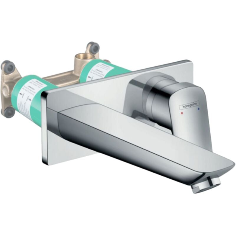 Mitigeur lavabo mural HANSGROHE Logis + corps encastré Economie d'eau