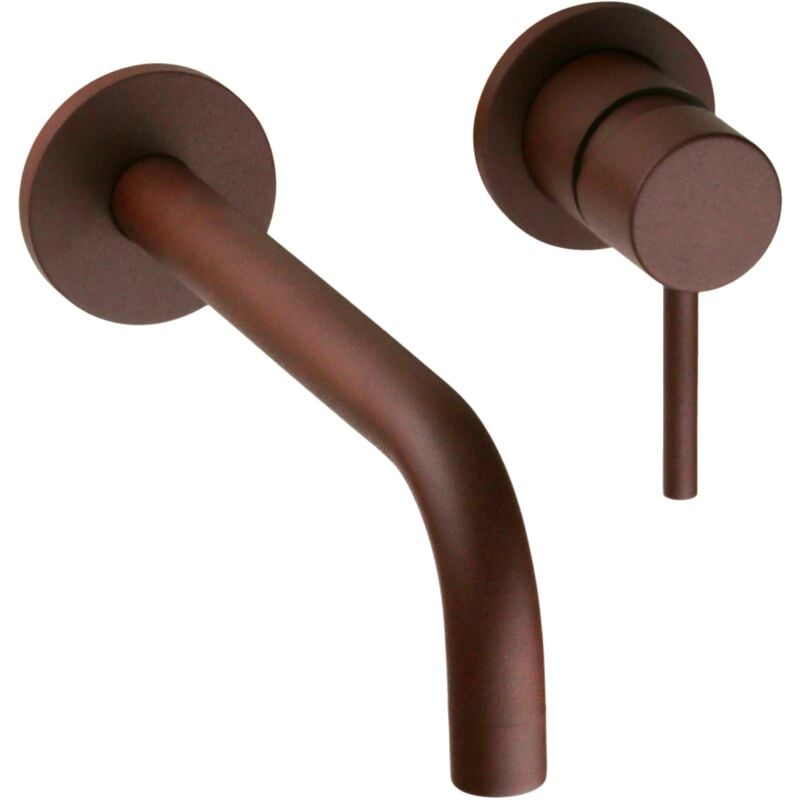 Mitigeur lavabo mural modèle rond couleur rouille Pollini Jessy Color MXLIMCMMCA4 Rouiller