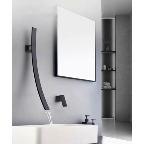 Mitigeur lavabo mural original Noir