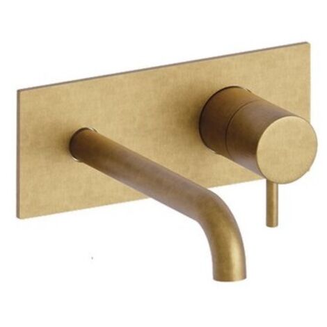 Mitigeur Lavabo Mural Triverde Avec Plaque Bec 22.5 Cm Or Brossé - CRISTINA ONDYNA TV25896P