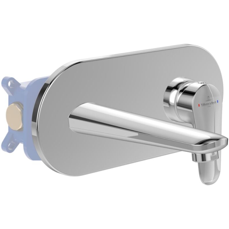 Villeroy&boch - Mitigeur lavabo mural villeroy et boch O.novo Start avec vidage Push Open chrome + corps encastré
