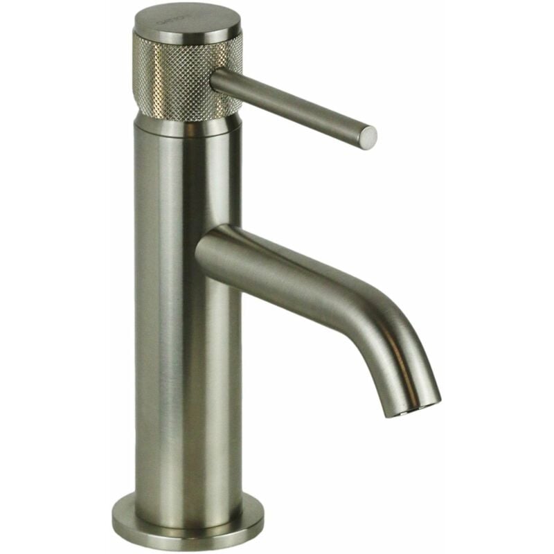 Mitigeur lavabo nickel brossé avec poignée luxe Gattoni beta 2482/24NS Sans vidage - acier inoxydable brossé