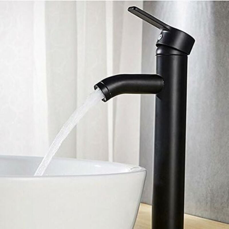 Yzmrbdqc - Mitigeur Lavabo Noir Cascade Robinet Lavabo, Salle de Bain en Inox
