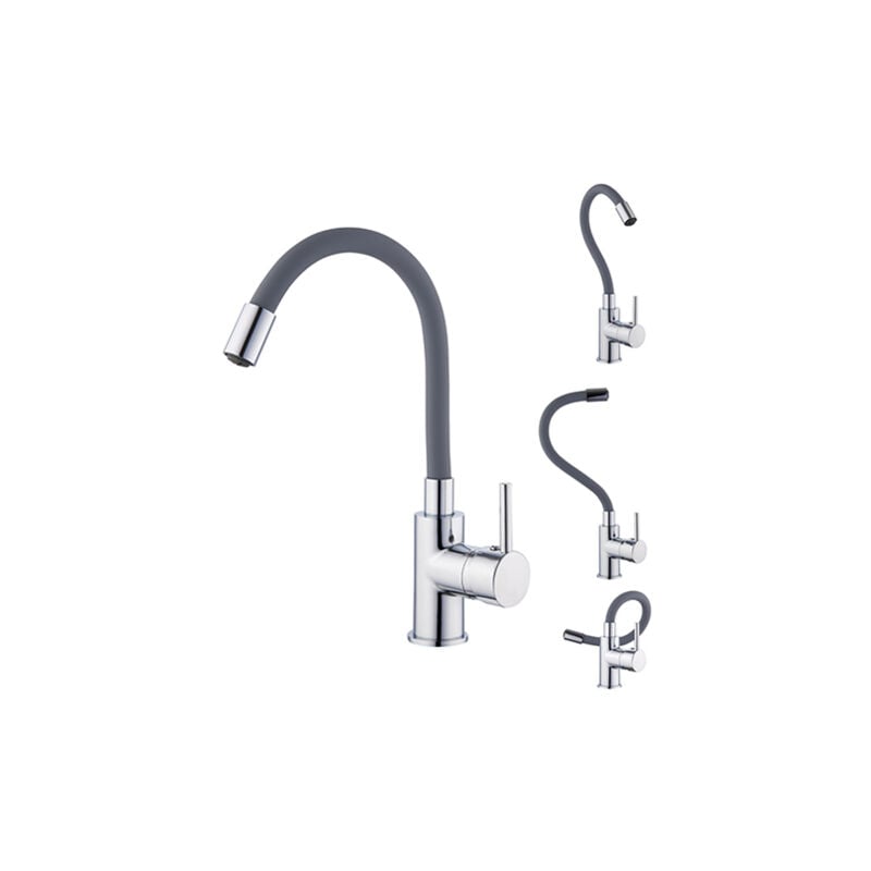 Edouard Rousseau - Mitigeur Lavabo à mémoire de forme ilo - Gris / Chromé