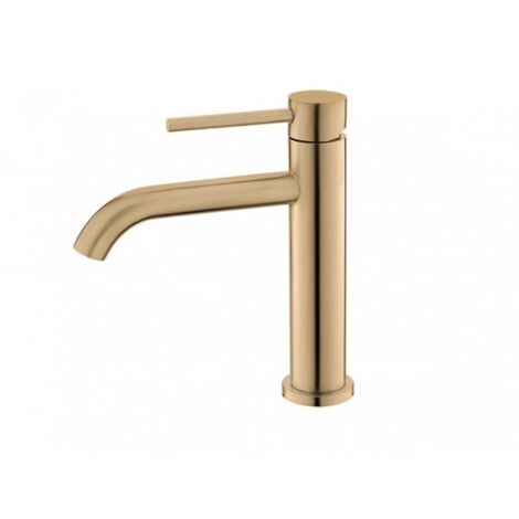 Mitigeur lavabo rétro ARTEMIS en inox rose gold H. 19cm