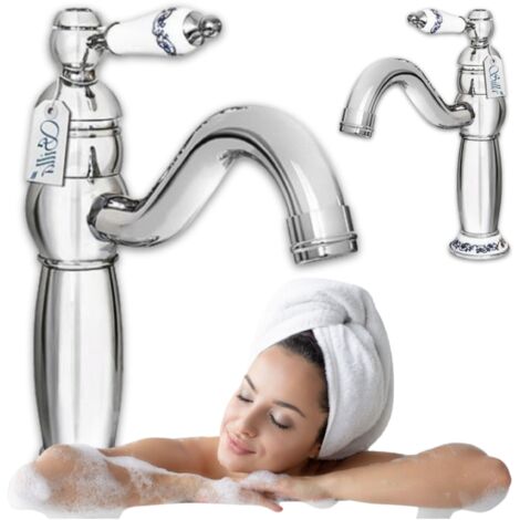 Mitigeur lavabo rétro Silla, robinet salle de bain en laiton, économie d’eau, design élégant, Chromé