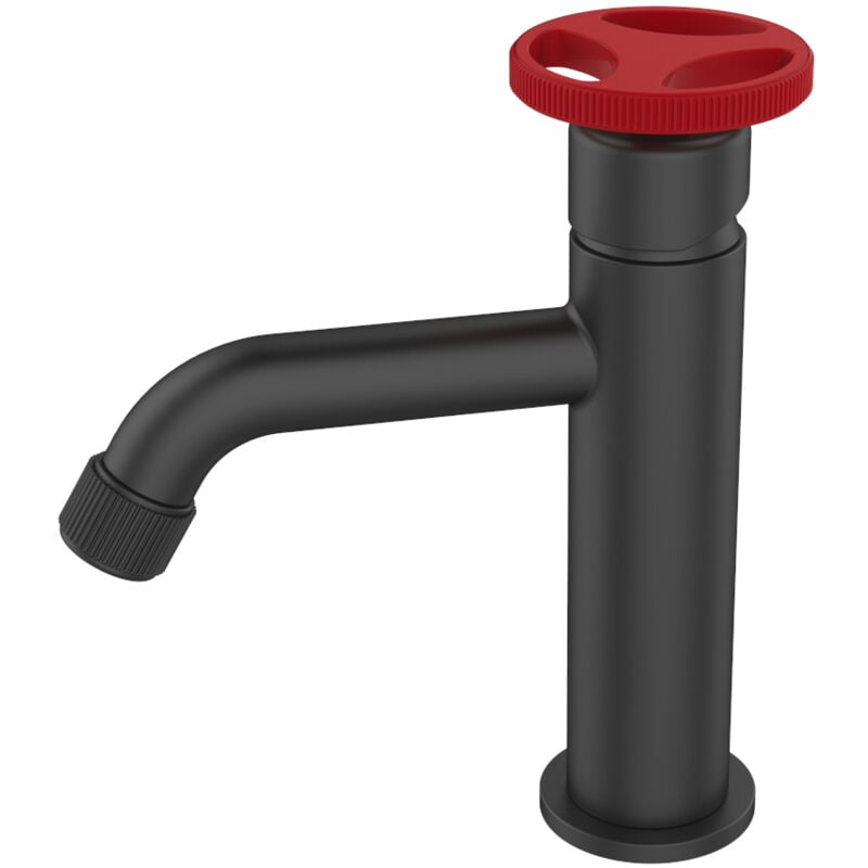 Sea-horse - Robinet Salle De Bain Mitigeur Lavabo Noir Loftea Noir + Red