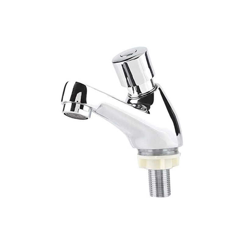Robinet Poussoir Temporisé, G1/2 Robinet Poussoir Eau Froide Robinets de Lavabo pour Salle de Bain Robinet Salle Bain Robinet Lave Main Eau Froide