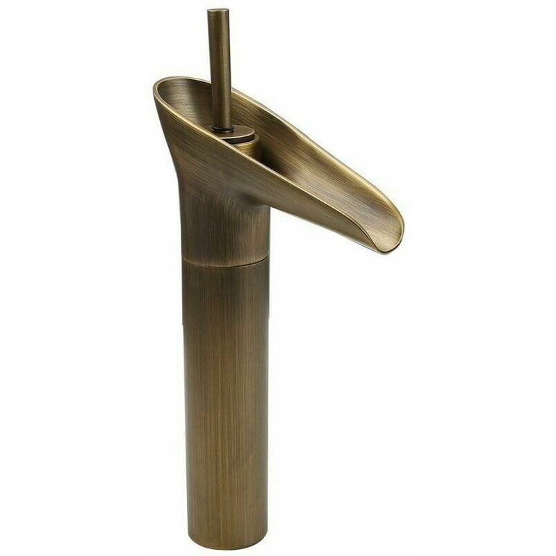 Mitigeur de lavabo Robinet de verre de vin de robinet rétro en cuivre de bassin de comptoir de style européen bronze court