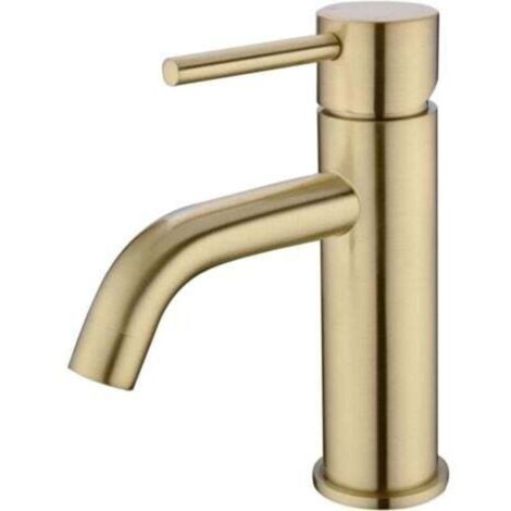 Mitigeur Lavabo Robinet Salle de Bain Robinets de lavabo à Tiroir en Céramique à Faible Bruit Mitigeur avec Raccordement Eau Froide/Chaud, Doré
