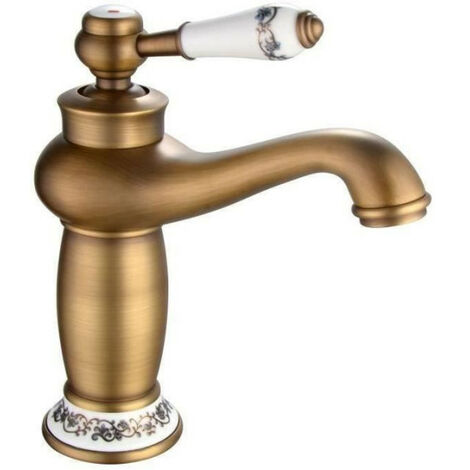 Mitigeur lavabo ROUSSEAU MARPLE vieux bronzé - cartouche céramique et aérateur réducteur de débit
