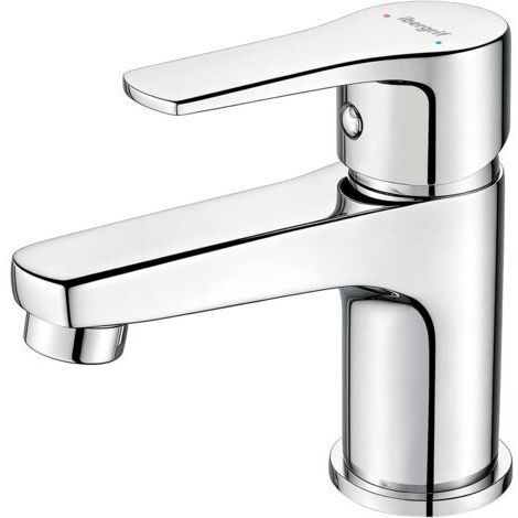 Mitigeur Lavabo Salle de Bain en Laiton Chromé, Bec Réglable, Monocommande, Cartouche Céramique Anti-Fuite, Raccord Universel G3/8, Installation Facile, Eau Chaude et Froide
