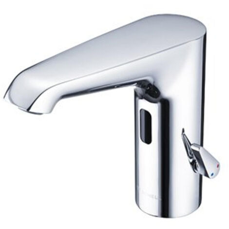 Mitigeur lavabo Schell XERIS E HD-M saillie 130 mm chrome avec sonde IR fonctionnement pile