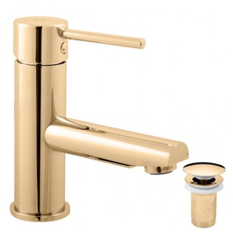 Mitigeur lavabo SEINA avec bonde laiton doré