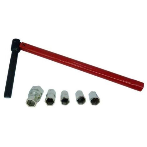 Mitigeur lavabo spécial à clé Ulisem Ø 13 mm + 5 raccords ø 8 - 9 - 10 - 11 - 12 mm, rouge