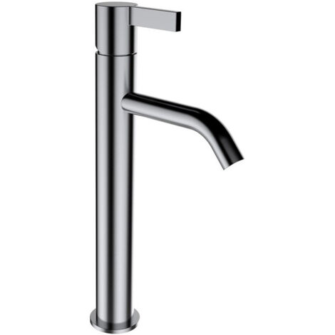 Mitigeur lavabo sur colonne KARTELL sans vidage PVD inox LAUFEN