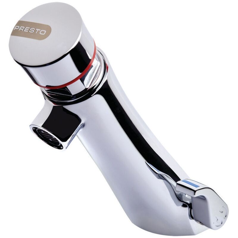 Presto - Mitigeur lavabo sur plage Néo - Robinet d'arrêt droits - 15 secondes