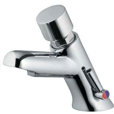 Mitigeur lavabo temporisé avec bouton-poussoir anti-blocage Série MODERNE Idral 08512F Chromé - Laiton