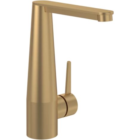 Mitigeur lavabo VILLEROY ET BOCH Conum ouverture côté avec vidage Push Open Or brossé