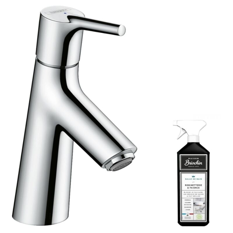 Mitigeur lave-mains Hansgrohe 80 sans tirette ni vidage chrome + nettoyant Briochin