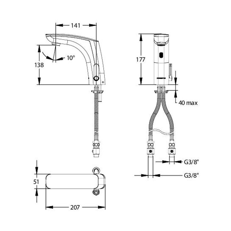 Mitigeur électronique Nova à pile Presto