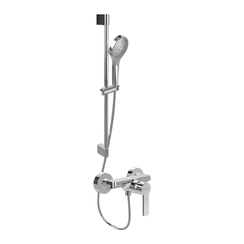 Villeroy&boch - Mitigeur mécanique douche villeroy et boch Architectura Chrome + Ensemble de douche villeroy et boch Verve Showers 3 jets Chrome