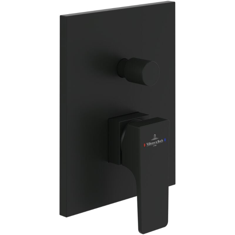 Mitigeur mécanique encastré avec inverseur villeroy et boch Architectura Square Noir mat