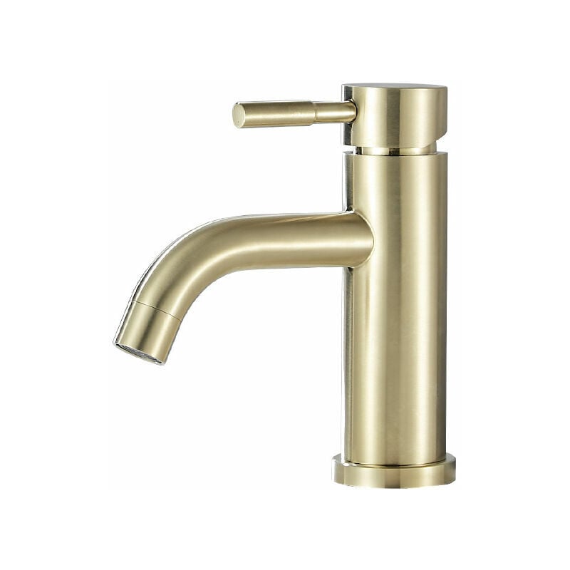 Ayyqh - Mitigeur monobloc pour lavabo avec levier unique en acier inoxydable sans plomb Doré