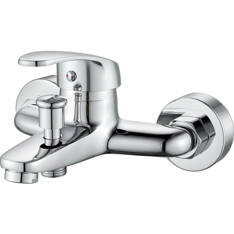Mitigeur Monocommande Bain Douche, Robinet Baignoire Mural,Robinet Douche Mitigeur Baignoire, Raccord Fileté 1/2', Chromé