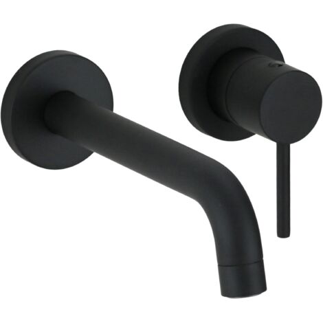 Mitigeur monocommande de lavabo mural noir mat avec corps intégré Paini Cox 78YO208TC  Noir mat