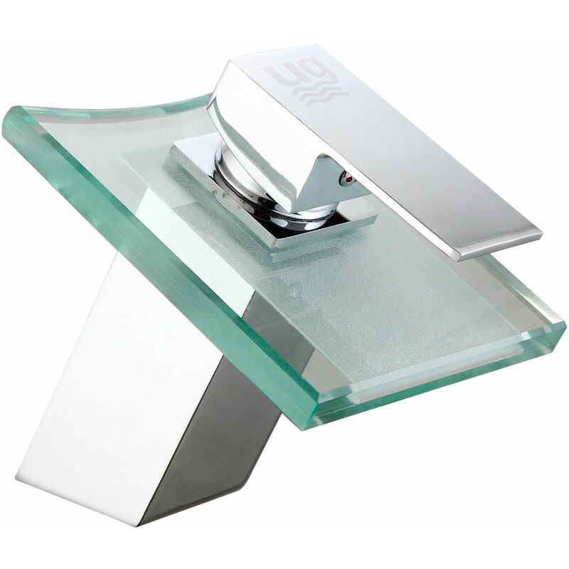 Mitigeur monocommande en verre, effet cascade, modèle Bamboo