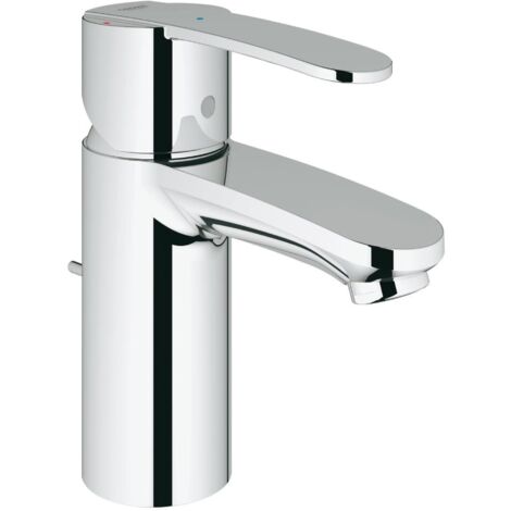 Mitigeur monocommande lavabo 23231000 – Taille S – Finition chromée GROHE StarLight – Valve monotrou – Levier métallique – Installation rapide