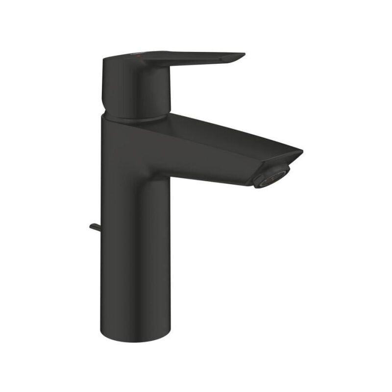 Grohe - Mitigeur monocommande lavabo Start - 234552432 - Noir mat - Taille m - Bec moyen - Economie d'eau - Tirette et vidage