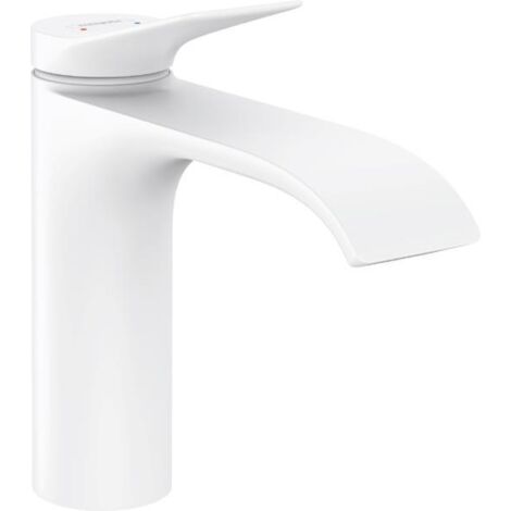 mitigeur monocommande pour lavabo Vivenis ComfortZone 110 hansgrohe avec ensemble d'écoulement, blanc mat