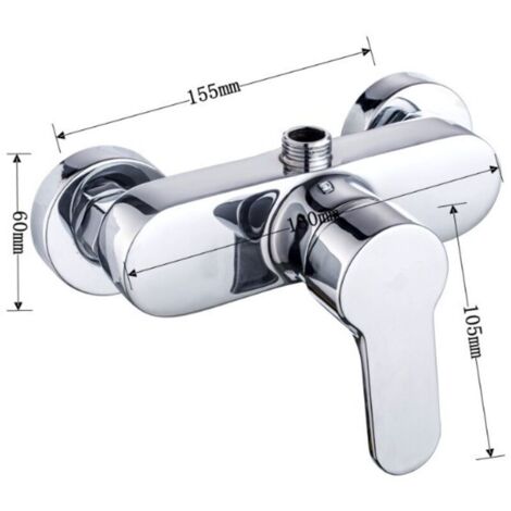 Mitigeur Monocommande pour Monocommande de Douche Robinet Baignoire, Mural Chromé