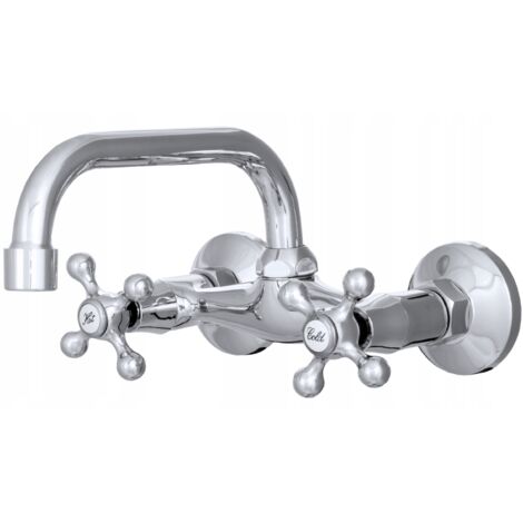 Mitigeur Mural Cuisine et Lavabo Retro Granitan Chromé 1pcs