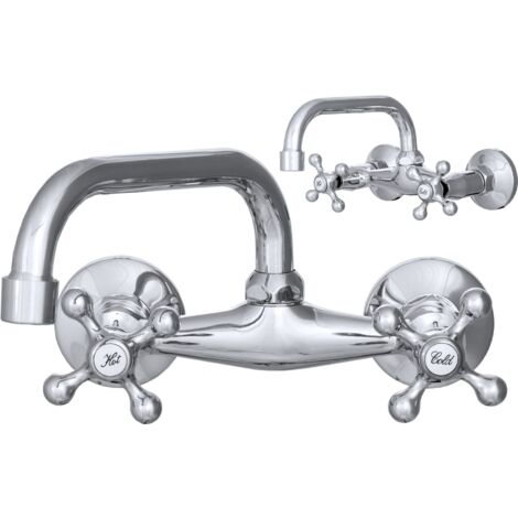 Mitigeur Mural Cuisine et Salle de Bain Granitan Retro C Chromé avec Bec Pivotant
