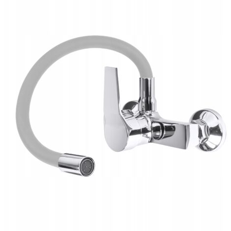 Mitigeur Mural de Cuisine Flex Granitan avec Bec Pivotant 360° et Finition Grise - Longueur 49 cm