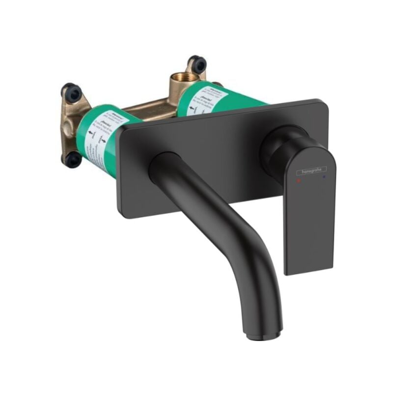 Hansgrohe - Mitigeur mural lavabo Vernis Shape noir mat + Corps encastré