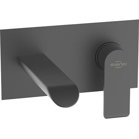 Mitigeur mural Malvinas avec bonde de lavabo Graphite
