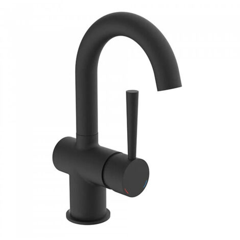 Mitigeur noir mat col de cygne - Robinet pour lavabo - 79016
