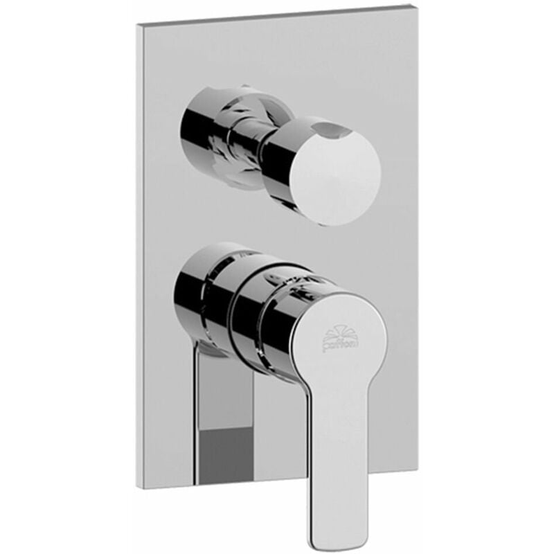 Mitigeur de douche encastré, plaque 120x190 mm Paffoni série Rouge RED019CR Chromé - Laiton