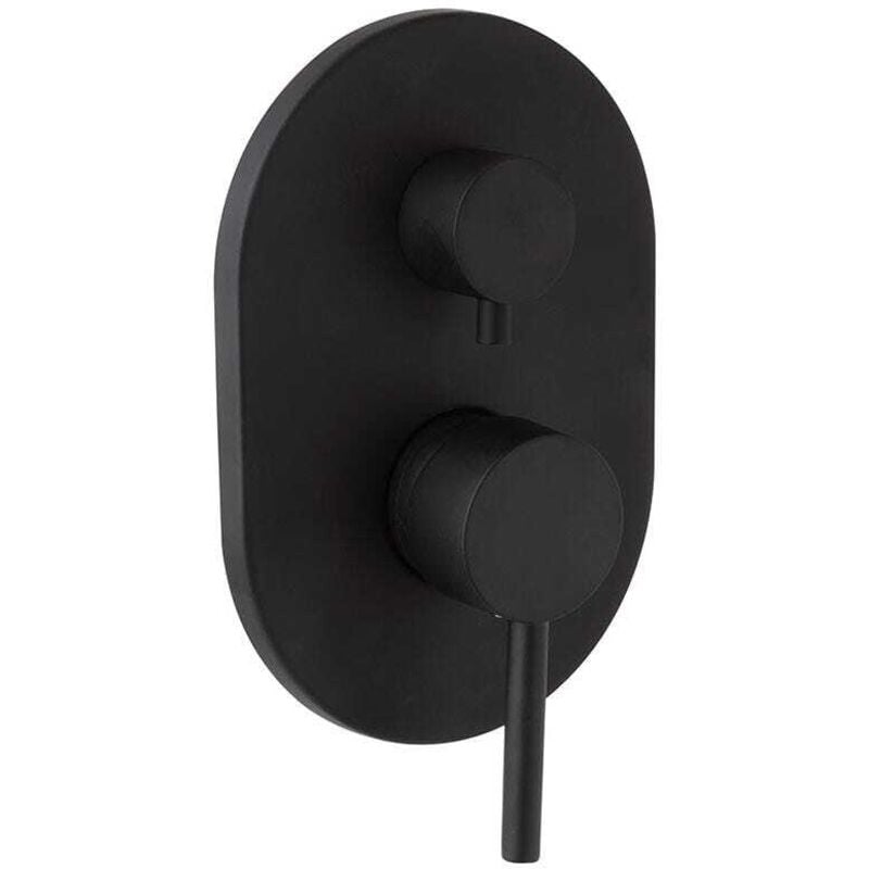Kiamami Valentina - Mitigeur Pour Douche à Encastrer Avec Déviateur Noir Mat Fassa
