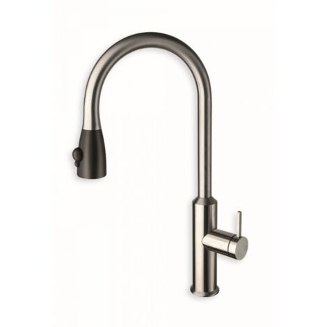 Mitigeur pour évier de cuisine INOX avec douchette bi-jets ALTO PREMIUMS - CRISTINA ONDYNA KX53028