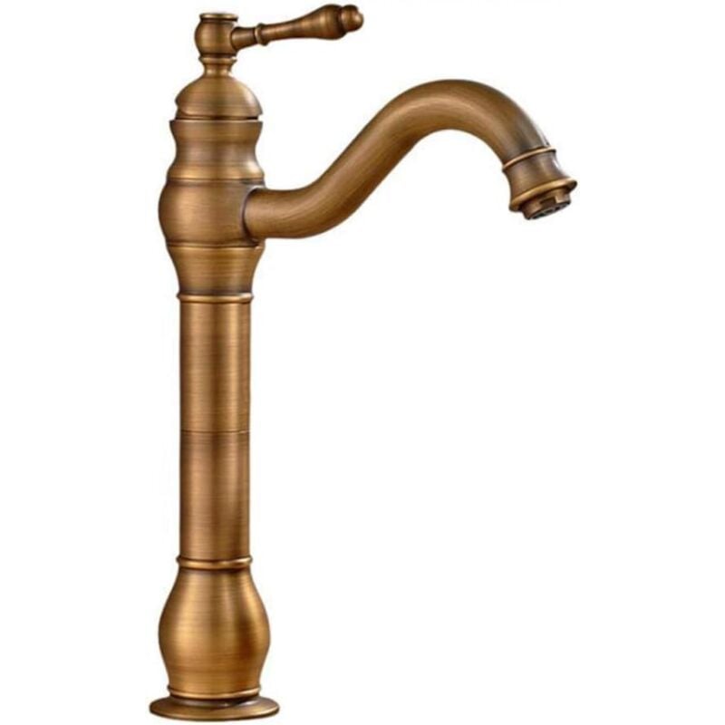 Mitigeur rétro, robinet de salle de bain, pivotant à 360°, hauteur 30cm, doré