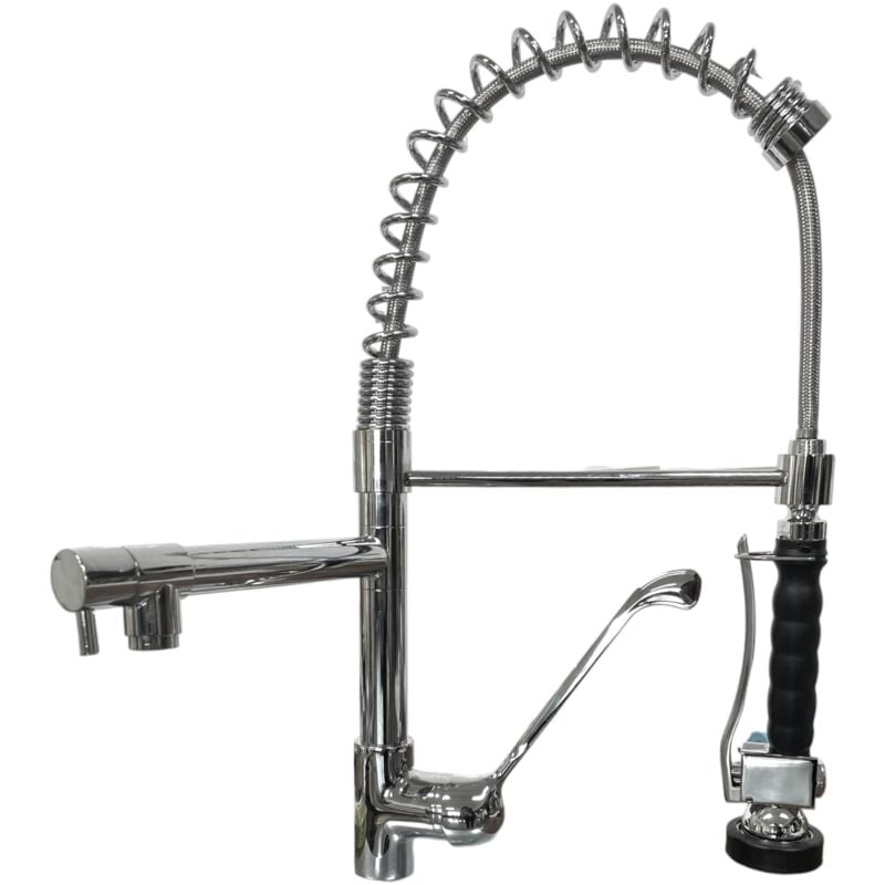 Mitigeur robinet de prélavage double sortie complet de manette clinique