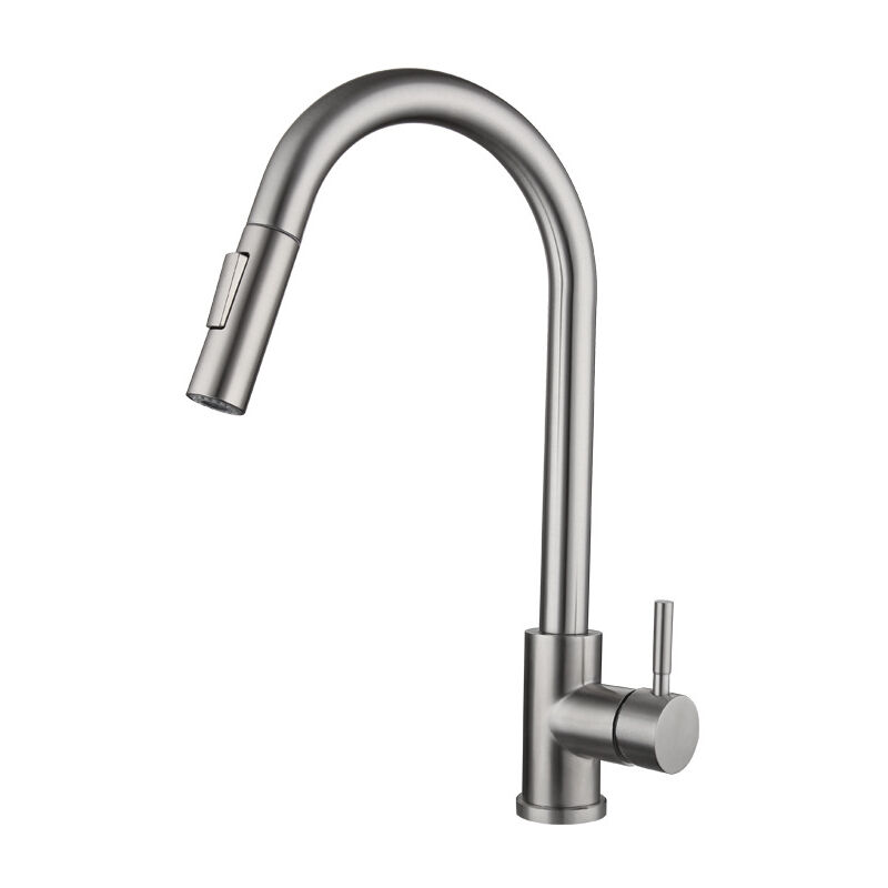 Mitigeur Robinet d'évier de cuisine Smart Touch avec pulvérisateur extractible capteur de mouvement mitigeur froid et chaud en acier inoxydable